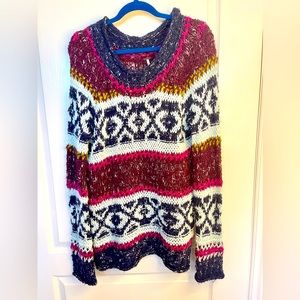 Wool colorful patterned Free People Sweater M